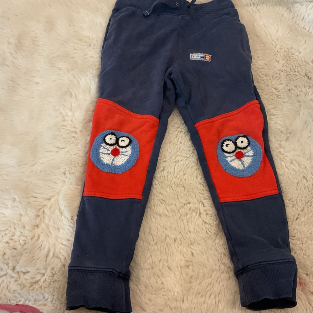 Hanna Andersson Navy and Red Color Block Joggers, double layered, size 5 110cm